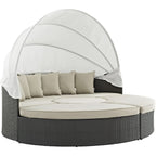 Inviting Outdoor Patio Sunbrella Sectional Daybed With Canopy