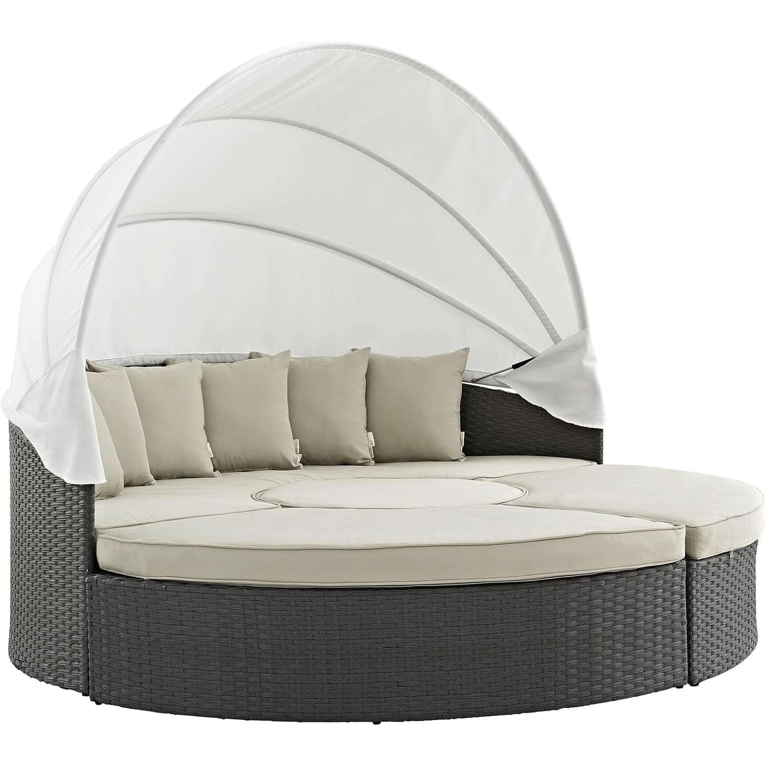 Inviting Outdoor Patio Sunbrella Sectional Daybed With Canopy