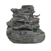 Concrete Rock Waterfall Fountain with LED Lights