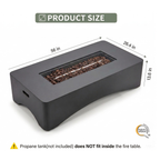 56" Propane Fire Pit Table, Rectangular Outdoor Gas Fire Pit - Dark Gray