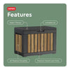 Oakridge 50 Gal. Weather Resisitant Plastic Resin Deck Box in Oak Wood Look Brown