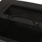 Outdoor Square Wood Burning Fire Pit - Dark Gray
