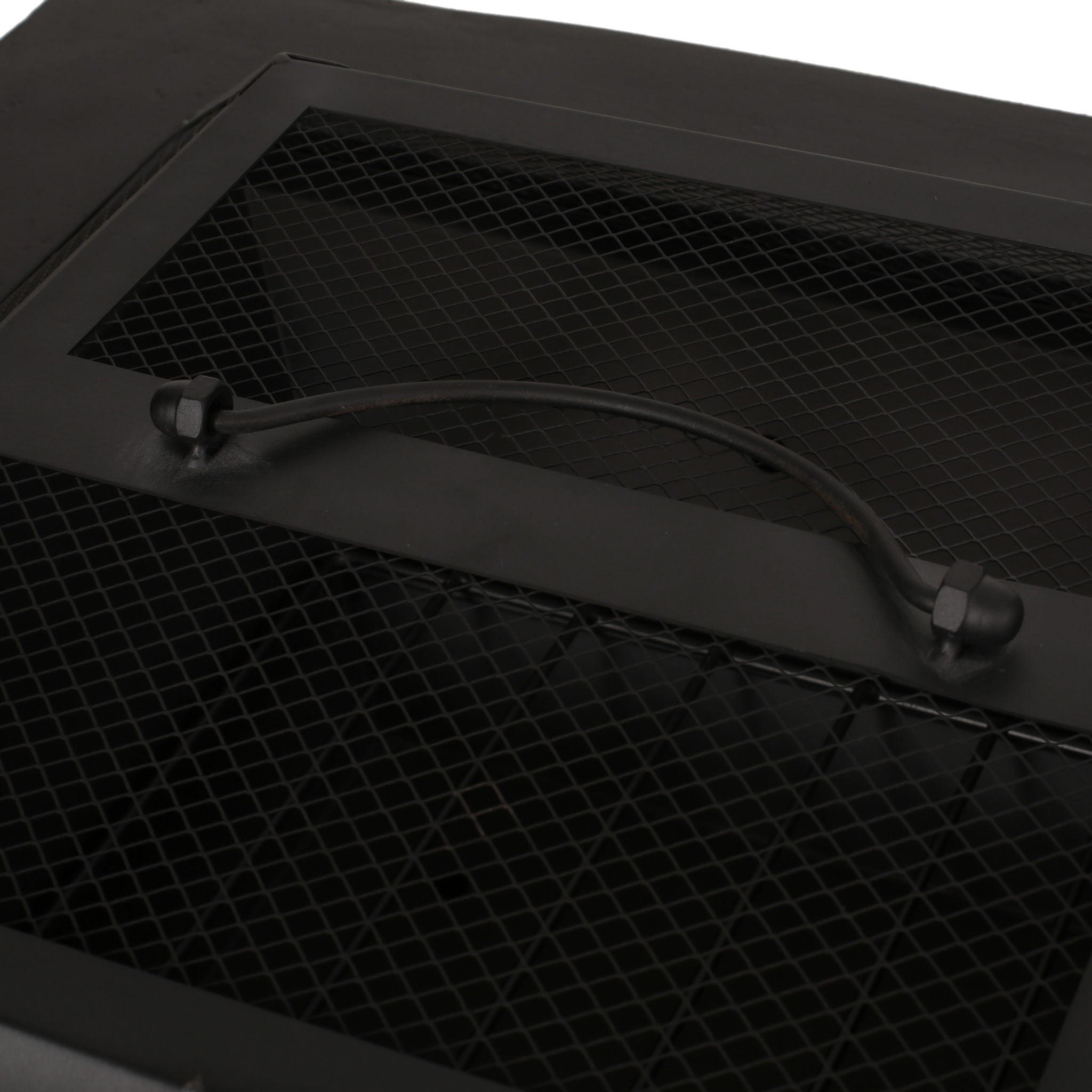 Outdoor Square Wood Burning Fire Pit - Dark Gray