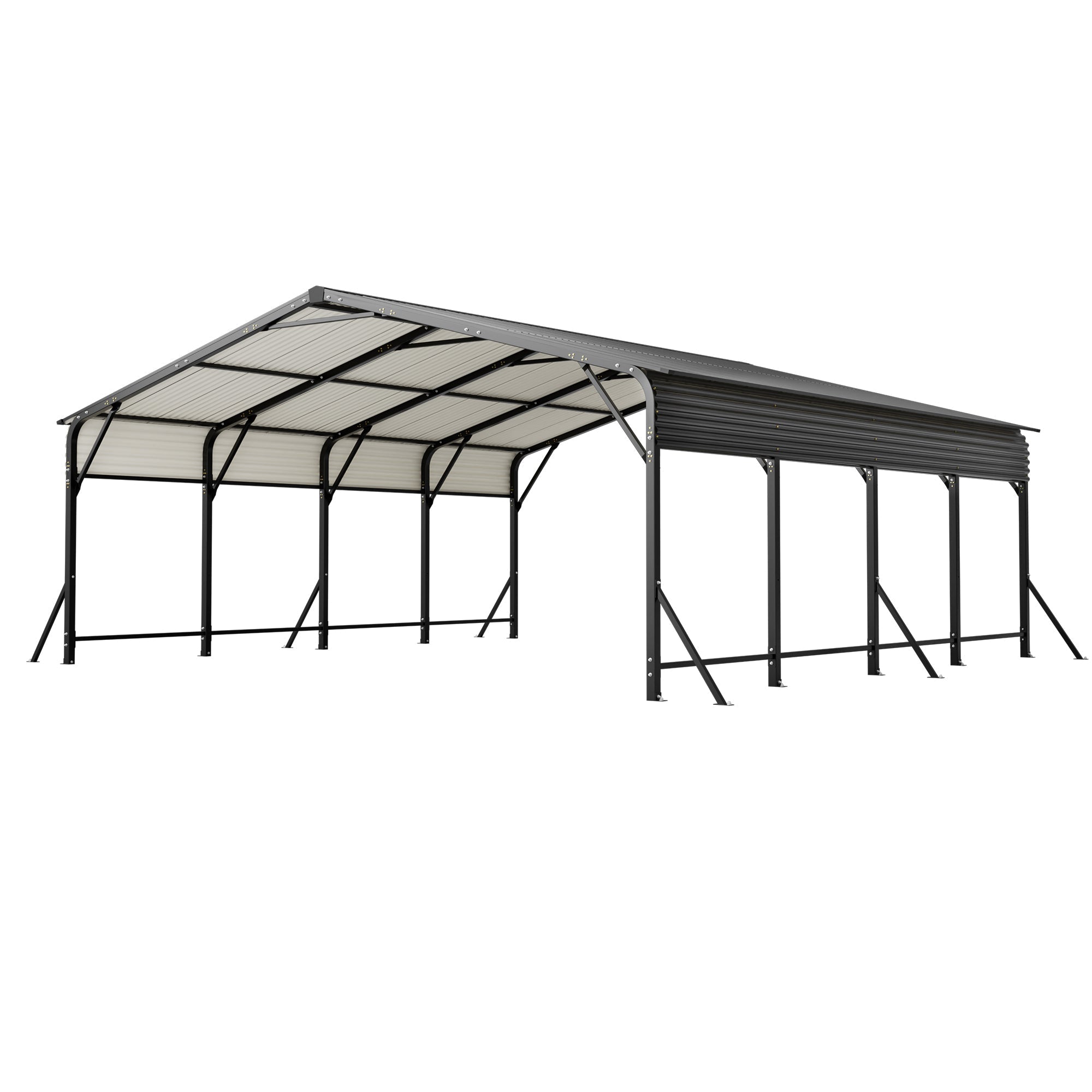 20'x20' Galvanized Steel Carport Canopy