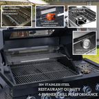 125" 10,8000 BTU 4-Burner Outdoor Kitchen Island Grill with Pizza Oven