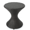 Outdoor 16-Inch Multi-Brown Wicker Hourglass Side Table
