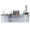 125" 10,8000 BTU 4-Burner Outdoor Kitchen Island Grill with Pizza Oven
