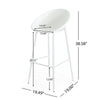 Modern Gable Outdoor Barstool Set of 2 in White