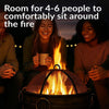 Cauldron 24 In. X 23 In. round Steel Wood Fire Pit with Spark Screen in Black