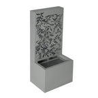 30.71' Light Gray Metal Leaf Cutout Outdoor Water Wall Fountain with LED Lights