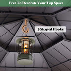 13 X 15 FT  Double-Tier Hexagonal Metal Hardtop Patio Gazebo with Curtains