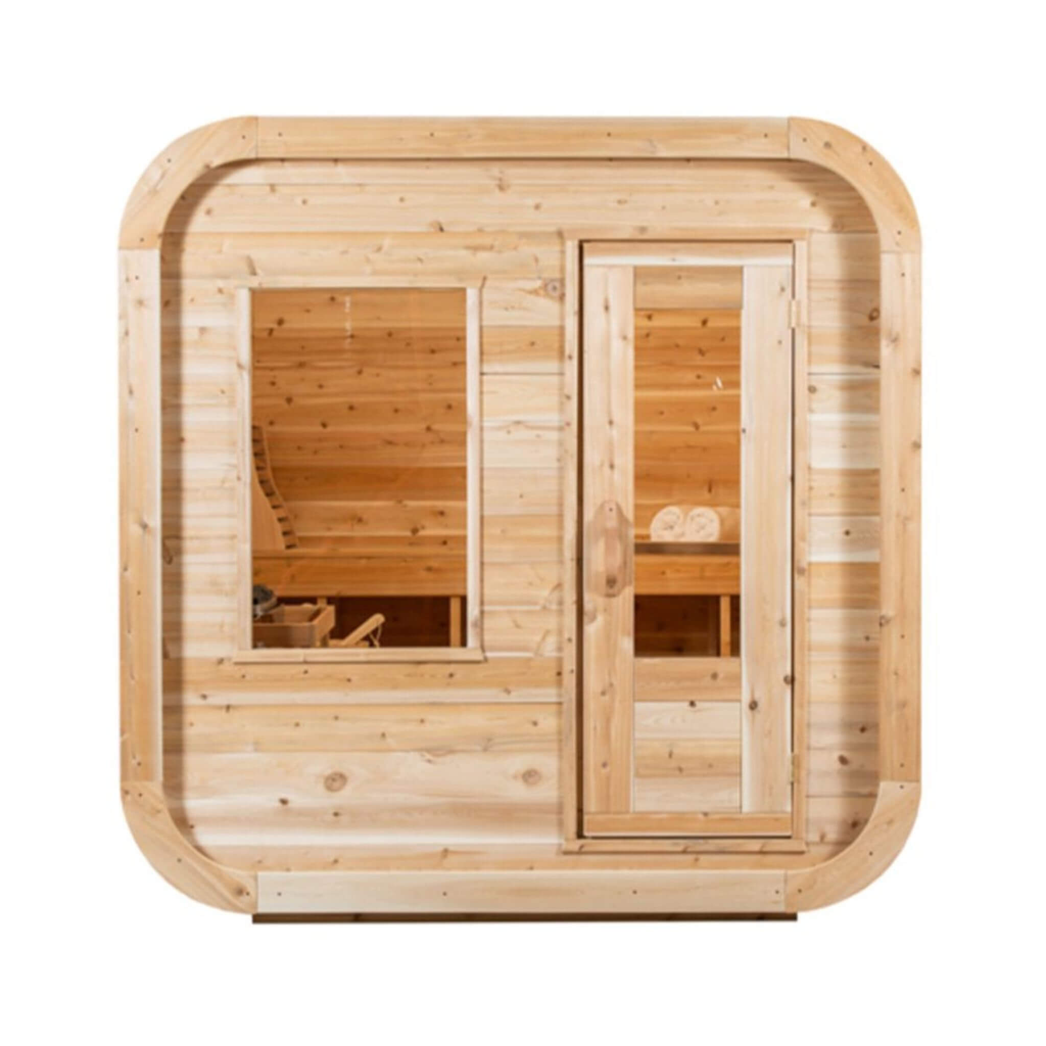 4-Person Canadian Timber Luna Cube Sauna With Sloped Roof  [CTC22LU]