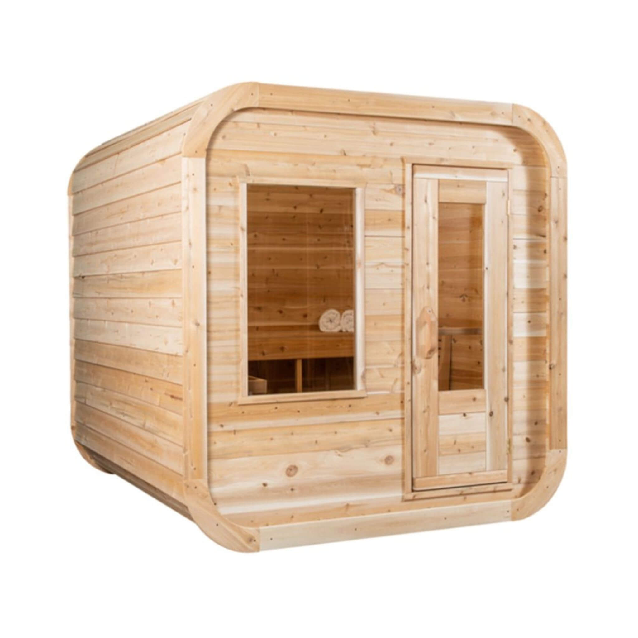 4-Person Canadian Timber Luna Cube Sauna With Sloped Roof  [CTC22LU]