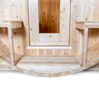 4-Person Canadian Timber Serenity Barrel Sauna With Solid Wood Benches [CTC2245W]