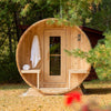 4-Person Canadian Timber Serenity Barrel Sauna With Solid Wood Benches [CTC2245W]