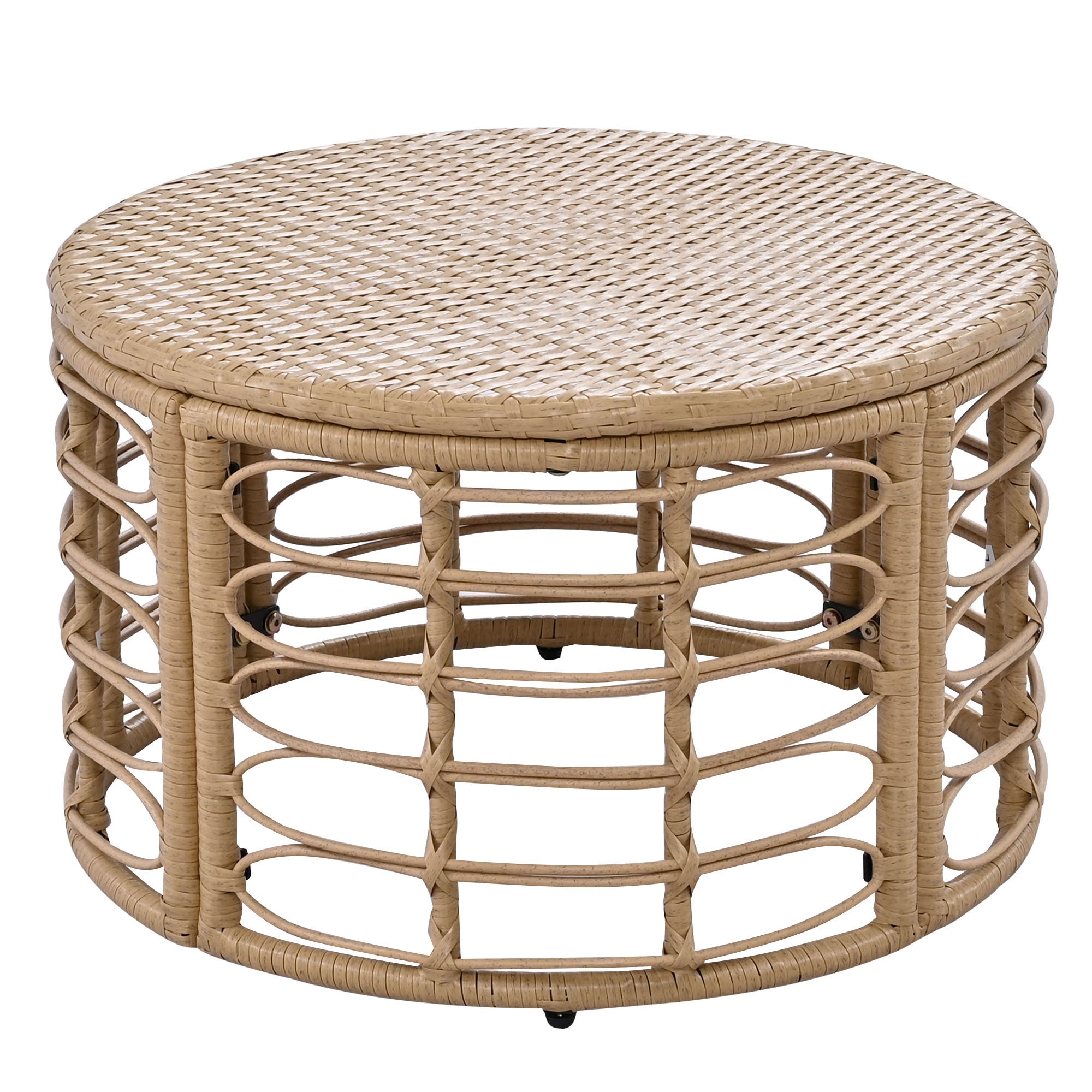 7 Pieces Outdoor Patio Furniture, All-Weather Rattan Sectional Sofa Set with table