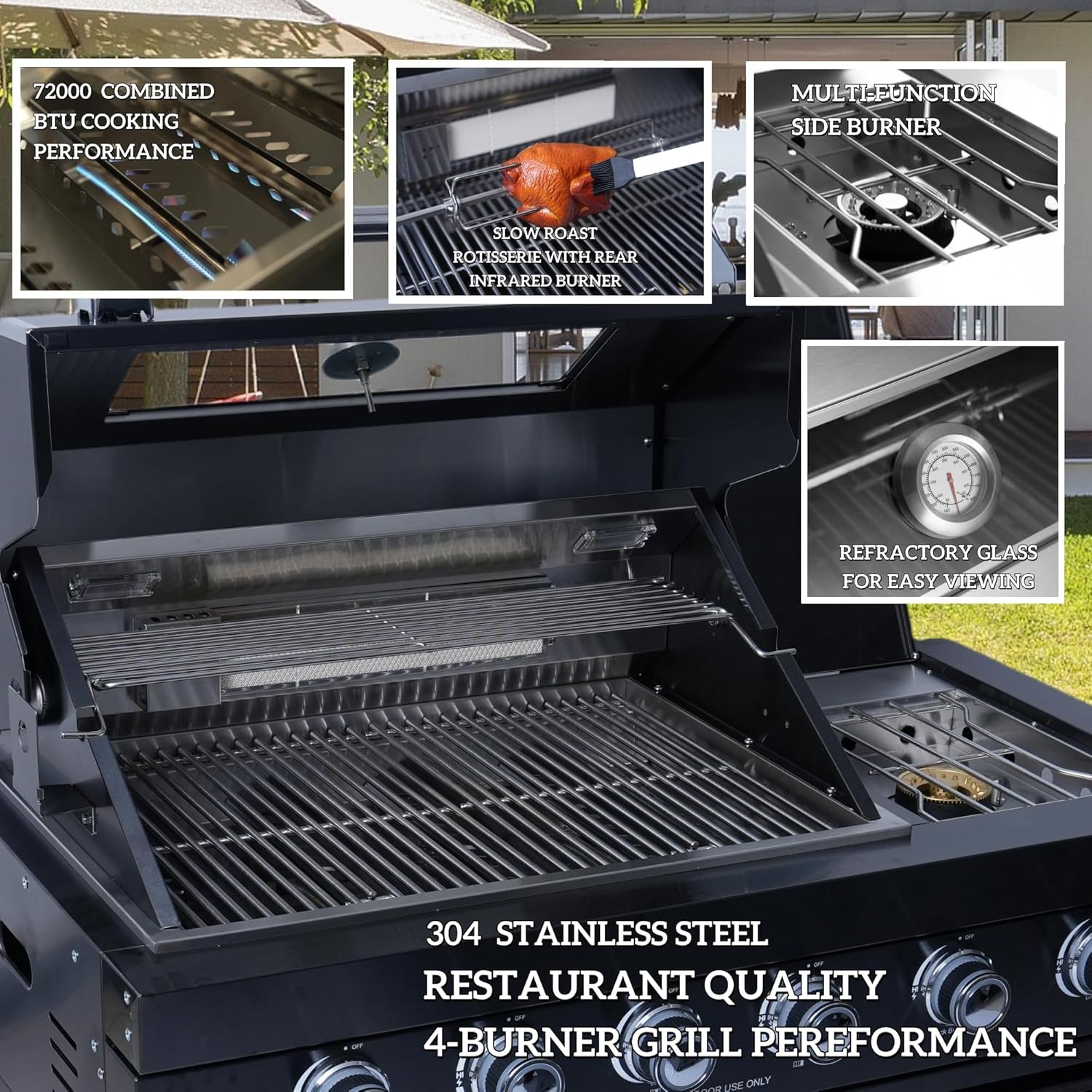 Transform Your Outdoor Living Space with the Ultimate 104" Modular Outdoor Kitchen BBQ Island - Complete with Grill, Sink, Refrigerator, and Storage!