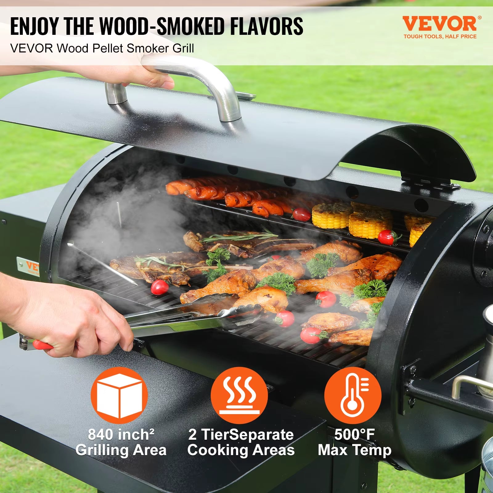 Portable Charcoal Grill Propane Gas Grills with Cover and Cart Heavy Duty Iron BBQ Grill for Outdoor Cooking Barbecue