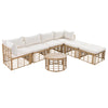 7 Pieces Outdoor Patio Furniture, All-Weather Rattan Sectional Sofa Set with table