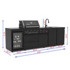 4-Burner Deluxe Stainless Steel Propane Gas Outdoor Kitchen Barbecue Island Grill