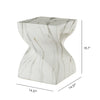 Outdoor End Table, Twisted Square Side Table For Patio And Garden - Faux Marble