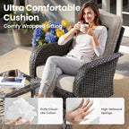 Modern Outdoor Wicker Furniture Set with Swivel Rocking Chairs