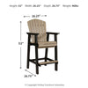 Fairen Trail - Tall Barstool (Set of 2) - Black / Driftwood