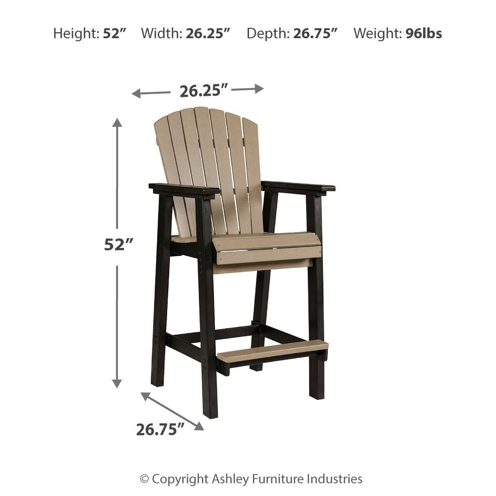 Fairen Trail - Tall Barstool (Set of 2) - Black / Driftwood