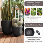 U_STYLE Lightweight MGO Planter Set of 3