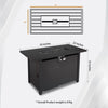 Outdoor Fire Pit Table With Lid - Black