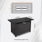 Outdoor Fire Pit Table With Lid - Black - Steel