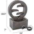 Outdoor Water Fountain - 4 Tier Polyresin Water Fountain Outdoor with LED Lights - 18.5In Decorative Water Feature for Outdoor Decor by