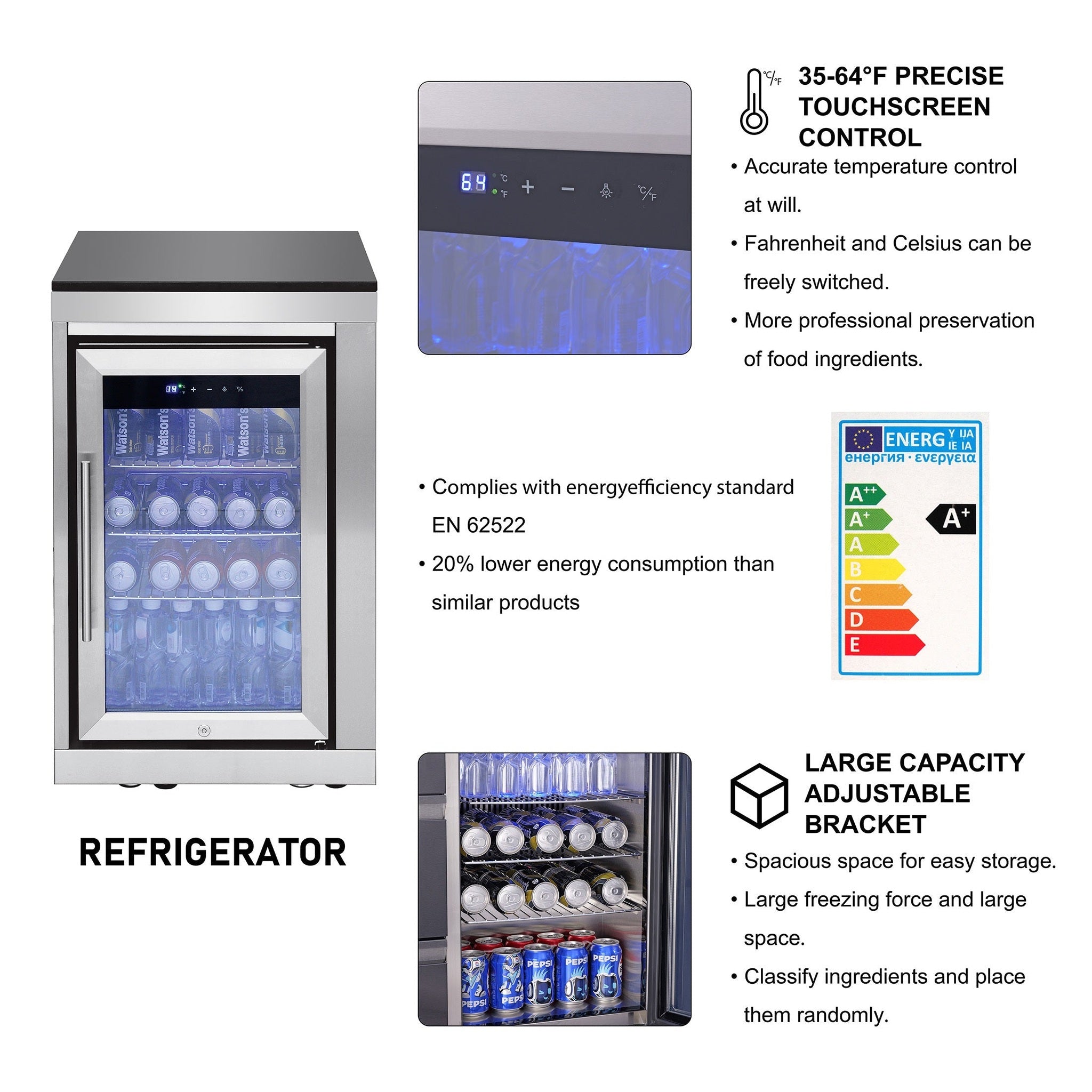 95.8"  6+1 Burner 95,500 BTU Outdoor Kitchen Island Grill Silver + Sink + Refrigerator + Bar Table