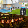 1-Pack Black ABS Solar Flickering Flame Torch Lights Outdoor Waterproof Garden Decor