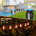 1-Pack Black ABS Solar Flickering Flame Torch Lights Outdoor Waterproof Garden Decor