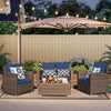 Navy Blue Outdoor Rattan Patio Furniture Set