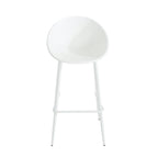 Modern Gable Outdoor Barstool Set of 2 in White