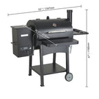 Portable Charcoal Grill Propane Gas Grills with Cover and Cart Heavy Duty Iron BBQ Grill for Outdoor Cooking Barbecue
