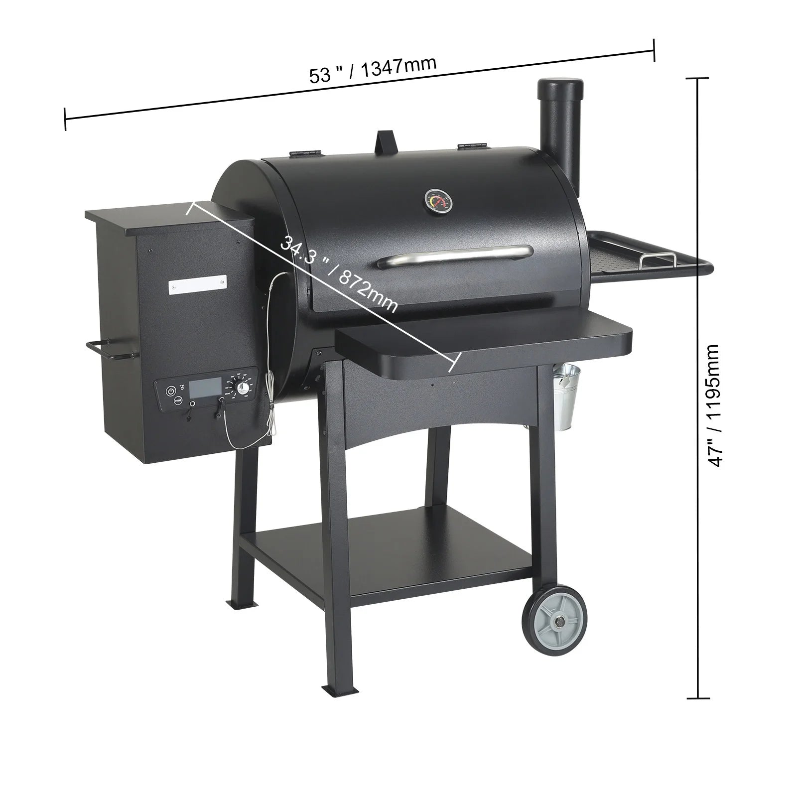 Portable Charcoal Grill Propane Gas Grills with Cover and Cart Heavy Duty Iron BBQ Grill for Outdoor Cooking Barbecue