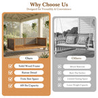 Outdoor Classic Solid Wood Twin Size Swing Bed