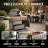 75300 BTU 6 Burners Deluxe Stainless Steel Gas Outdoor Kitchen Barbecue Island Grill