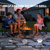 20 Inch Propane Fire Pit, Portable Gas Fire Pit Bowl for Outside, 60,000 BTU Smokeless Outdoor Firepit with Lid & Grill Grate for Patio, Yard, Gardenn, Camping