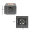 33" Outdoor Iron Square Propane Fire Pit - Brushed Brown