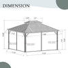 12' x 14' Hardtop Aluminum Outdoor Gazebo