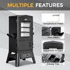 Electric Smoker with Cover, LED Display Build in Meat Probe Large Capacity BBQ Smokers, 4 Racks Smoke More with 633 Sq in Cooking Area, Black