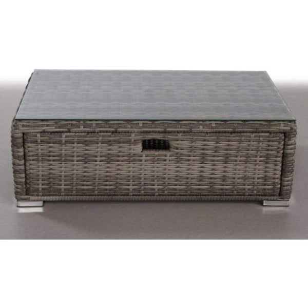 Glass Top - Outdoor Coffee Table - Gray Mix