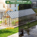10 X 36 FT Extra-Large Heavy-Duty Outdoor Walk-In Greenhouse with Adjustable Roof Vents, 4MM