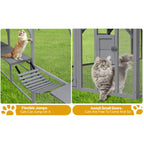 Extra Large Outdoor Cat Kitten Playpen House With Platforms, And Waterproof Cover