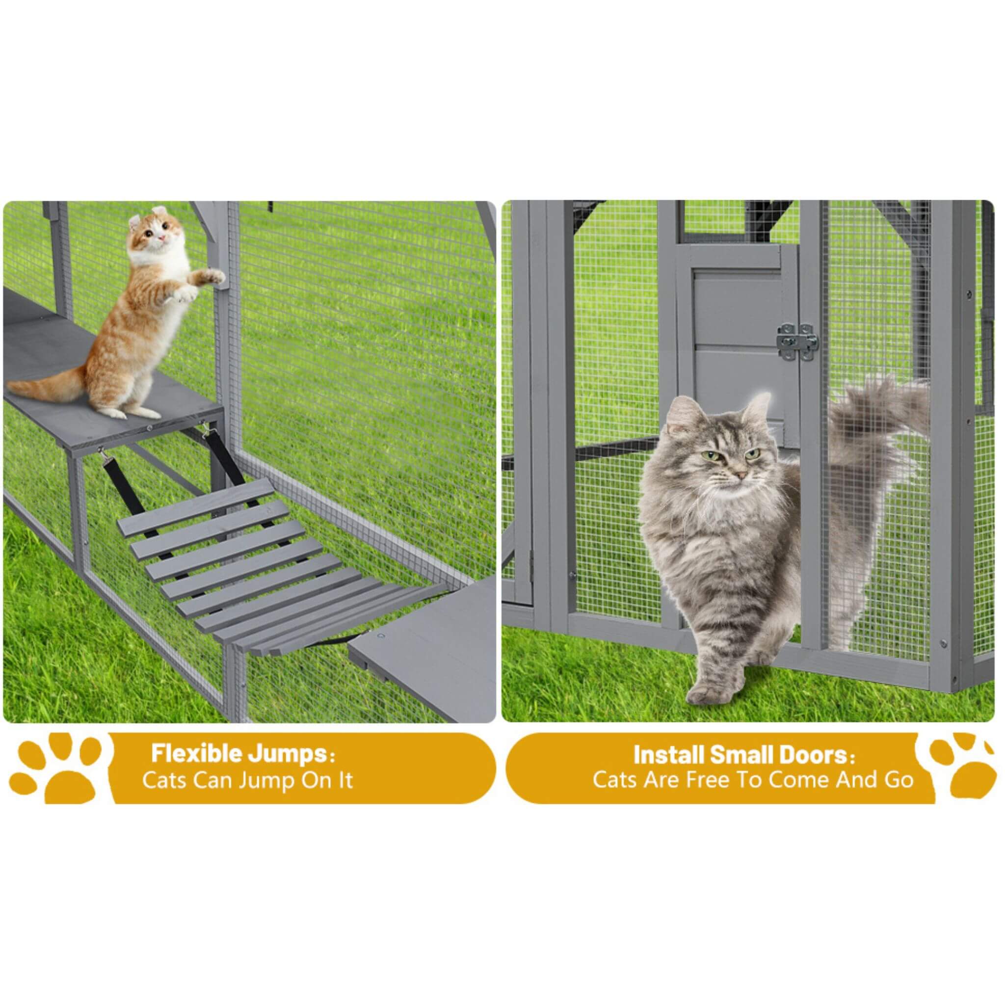 Extra Large Outdoor Cat Kitten Playpen House With Platforms, And Waterproof Cover