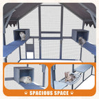 Extra Large Outdoor Cat Kitten Playpen House With Platforms, And Waterproof Cover